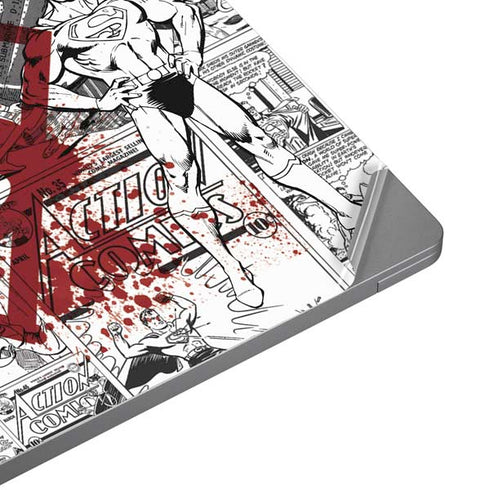 DC Comics Superman Comic Pattern Logo in Red Universal Laptop 15in (12.2 x 8.8in) Skin